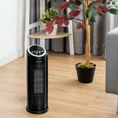 Costway Portable Oscillating PTC Ceramic Space Heater 1500W LED 12H Timer Remote Control 3 Costway Portable Oscillating PTC Ceramic Space Heater 1500W LED 12H Timer Remote Control - Image 3