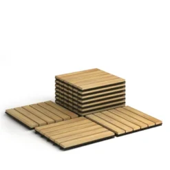Costway 80PCS 12'' X 12'' Acacia Wood Deck Patio Pavers Stripe Pattern -Costway Sales Store GUEST 06de1a8c 7f36 4d7a 8daa 79a9e50b5ac6