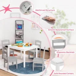 Costway Kids 5 Piece Table & Chair Set Wooden Children Activity Playroom Furniture Gift 17 Costway Kids 5 Piece Table & Chair Set Wooden Children Activity Playroom Furniture Gift -Costway Sales Store GUEST 08acfae6 419a 4a02 9304 4e3c6e673a01