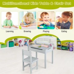 Costway Toddler Craft Table & Chair Set Kids Art Crafts Table WithPaper Roll Holder Grey/White -Costway Sales Store GUEST 0a5fae68 5e04 4877 a2bd 69bb1fefbf4d