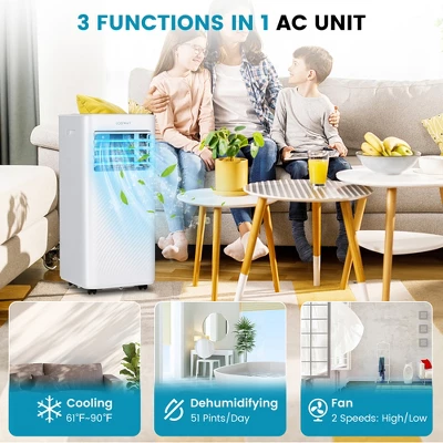 Costway 10000 BTU Portable Air Conditioner 4-in-1 AC With Cool Fan Humidifier Sleep Mode 2 Costway 10000 BTU Portable Air Conditioner 4-in-1 AC With Cool Fan Humidifier Sleep Mode - Image 2