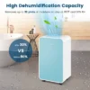 Costway Dehumidifier For Home Basement 32 Pints/Day 3 Modes Portable Up To 2500 Sq. Ft Blue/Pink/Yellow