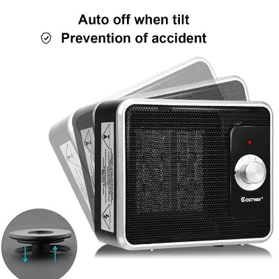 Costway 1200W Portable Electric PTC Space Heater Safety Shut-Off Tilt Protection Office 5 Costway 1200W Portable Electric PTC Space Heater Safety Shut-Off Tilt Protection Office - Image 5