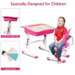 Costway Adjustable Children Study Desk Chair Set W/Winged Backrest Pink 12 Costway Adjustable Children Study Desk Chair Set W/Winged Backrest Pink -Costway Sales Store GUEST 13352c01 b0d5 4b09 8440 c81e168f66c0