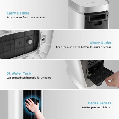 Costway 3-In-1 Portable Evaporative Air Cooler 40'' Bladeless Cooling Tower Fan W/Timer 8 Costway 3-In-1 Portable Evaporative Air Cooler 40'' Bladeless Cooling Tower Fan W/Timer - Image 8