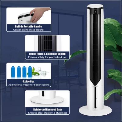 Costway 3-In-1 Evaporative Air Cooler 41'' Portable Tower Fan Humidifier 5 Costway 3-In-1 Evaporative Air Cooler 41'' Portable Tower Fan Humidifier - Image 5