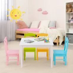 Costway 5 Piece Kids Wood Table Chair Set Activity Toddler Playroom Furniture Colorful 11 Costway 5 Piece Kids Wood Table Chair Set Activity Toddler Playroom Furniture Colorful -Costway Sales Store GUEST 1d661688 683a 485d 99b6 51914384372c