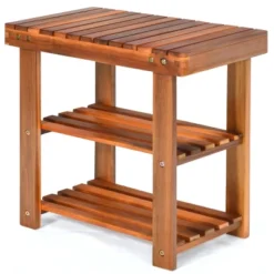 Costway 3-Tier Wood Shoe Rack 19' Shoe Bench Freestanding Boots Organizer Heavy-duty -Costway Sales Store GUEST 2d073403 bdf5 4f1f 892d c0d45cd01a6c