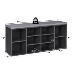 Costway Entryway Padded Shoe Storage Bench 10-Cube Organizer Bench Adjustable -Costway Sales Store GUEST 2d703f9f dbd6 412d babd 6c98a744b8fe