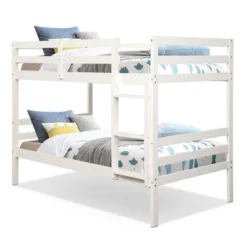 Costway Twin Over Twin Wood Bunk Beds Ladder Safety Rail EspressoWhite -Costway Sales Store GUEST 2f7f1ed9 1b2f 4561 83f0 f3d951135b31