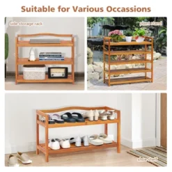 Costway 5-Tier Wood Shoe Rack Solid Acacia Wood Shoe Shelf With Side Metal Hooks 12 Costway 5-Tier Wood Shoe Rack Solid Acacia Wood Shoe Shelf With Side Metal Hooks -Costway Sales Store GUEST 31187894 5454 40ad a1be 4d87323b0097