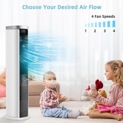 Costway 3-In-1 Portable Evaporative Air Cooler 40'' Bladeless Cooling Tower Fan W/Timer 3 Costway 3-In-1 Portable Evaporative Air Cooler 40'' Bladeless Cooling Tower Fan W/Timer - Image 3