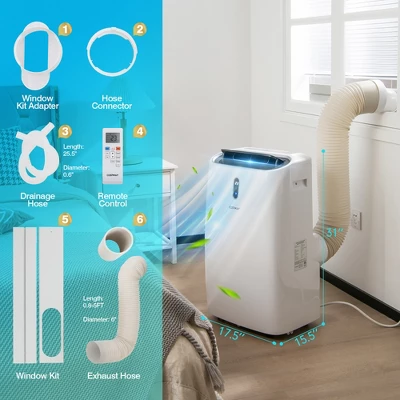 Costway 8800 BTU (14000 BTU ASHRAE) Portable Air Conditioner 4-in-1 Air Cooler W/ APP & WiFi Smart Control 8 Costway 8800 BTU (14000 BTU ASHRAE) Portable Air Conditioner 4-in-1 Air Cooler W/ APP & WiFi Smart Control - Image 8