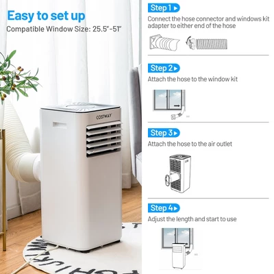 Costway Portable Air Conditioner 7000 BTU (10000 BTU ASHRAE) Evaporative Air Cooler Dehumidifier 8 Costway Portable Air Conditioner 7000 BTU (10000 BTU ASHRAE) Evaporative Air Cooler Dehumidifier - Image 8