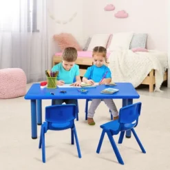 Costway Kids Plastic Rectangular Learn And Play Table Playroom Kindergarten Home Blue -Costway Sales Store GUEST 41731051 1cbd 40a9 8a78 eac35efdb16b