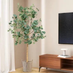 Costway 5.5FT Artificial Tree Fake Eucalyptus Tree For Living Room Office Home Decor -Costway Sales Store GUEST 434f0f83 7a88 452d ae22 77881fdb51e5
