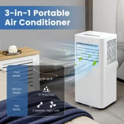 Costway 6000 BTU (8000 BTU ASHRAE) Portable Air Conditioner 3-in-1 AC Unit With Cool Dehum Fan Sleep Mode