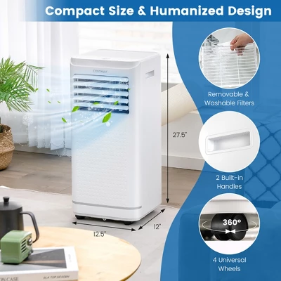 Costway 10000 BTU Portable Air Conditioner With Dehumidifier & Fan Mode, Up To 350 Sq.Ft 9 Costway 10000 BTU Portable Air Conditioner With Dehumidifier & Fan Mode, Up To 350 Sq.Ft - Image 9