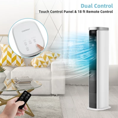 Costway 3-In-1 Portable Evaporative Air Cooler 40'' Bladeless Cooling Tower Fan W/Timer 2 Costway 3-In-1 Portable Evaporative Air Cooler 40'' Bladeless Cooling Tower Fan W/Timer - Image 2