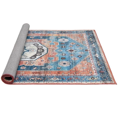 Costway Area Rug 5' X 7' Distressed Vintage Home Carpet Living Room Bedroom Non-Shedding 9 Costway Area Rug 5' X 7' Distressed Vintage Home Carpet Living Room Bedroom Non-Shedding - Image 9
