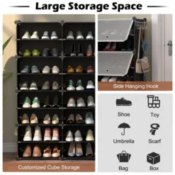 Costway Portable Shoe Rack Organizer 12-Cube 48 Pair Shoe Shelf Storage Cabinet W/Hook 15 Costway Portable Shoe Rack Organizer 12-Cube 48 Pair Shoe Shelf Storage Cabinet W/Hook -Costway Sales Store GUEST 4ef0a770 7dd0 400d b2dc e78939f58c07