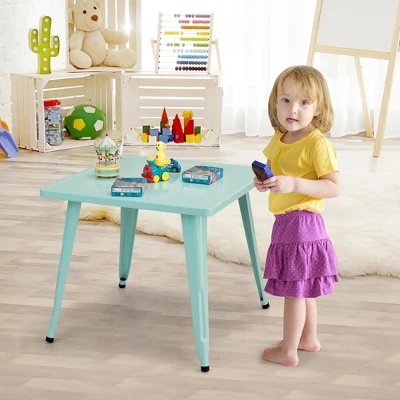 Costway Kids Steel 27'' Square Table Children Play Learn Activity Table Indoor Outdoor 1 Costway Kids Steel 27'' Square Table Children Play Learn Activity Table Indoor Outdoor