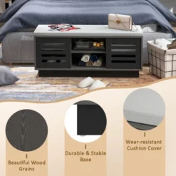 Costway Shoe Storage Bench With Cushion Shoe Storage Organizer Shoe Rack Entryway Grey/Natural -Costway Sales Store GUEST 50b2f99f 7662 4e21 bb2b 6586e2ecfd12