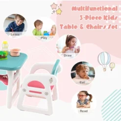 Costway 3-Piece Kids Table And Chair Set Toddler Activity Study Desk With Building Blocks -Costway Sales Store GUEST 50bbb76c 9d92 4193 8571 c1340a65aaab