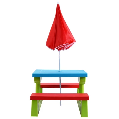 Costway 4 Seat Kids Picnic Table W/Umbrella Garden Yard Folding Children Bench Outdoor 7 Costway 4 Seat Kids Picnic Table W/Umbrella Garden Yard Folding Children Bench Outdoor - Image 7