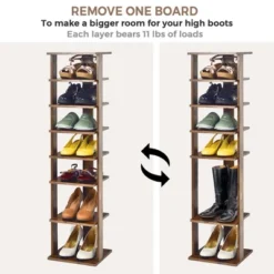 Costway 7-Tier Shoe Rack Free Standing Shelf Storage Tower Rustic Brown -Costway Sales Store GUEST 539a4972 f6cd 4853 8d33 403902992800
