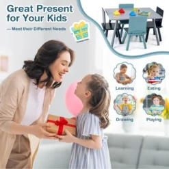 Costway 5 Piece Kids Wooden Activity Table And 4 Chairs Play Set Gift W/ Building Blocks -Costway Sales Store GUEST 5553ecdf 7cc2 4f13 87e7 4c60a32e479e