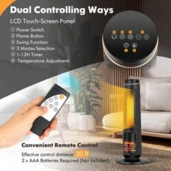 Costway 1500W Electric Space Heater PTC Fast Heating Ceramic Heater 3D Realistic Flame -Costway Sales Store GUEST 592238ac b0c5 4a91 ae74 de43d782ddf1