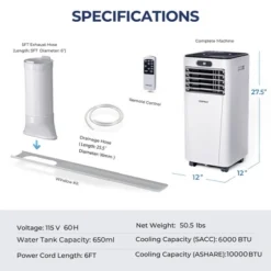 Costway 6000 BTU (10000 BTU ASHRAE) Portable Air Conditioner W/ Remote Control 3-in-1 Air Cooler W/ Drying -Costway Sales Store GUEST 595d9c70 704b 4d58 bafc 4d9d873bafe6