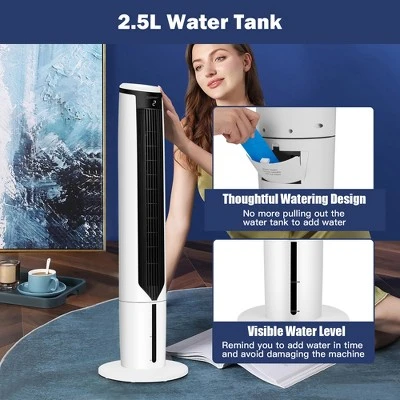 Costway 3-In-1 Evaporative Air Cooler 41'' Portable Tower Fan Humidifier 2 Costway 3-In-1 Evaporative Air Cooler 41'' Portable Tower Fan Humidifier - Image 2