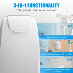 Costway 8000 BTU (11,500 BTU ASHRAE) Dual Hose Portable Air Conditioner 3-in-1 AC Unit W/ Remote Control -Costway Sales Store GUEST 59ba701f 1a12 49fb 9fa0 2bc81de22def