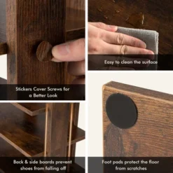 Costway Patented 7-Tier Double Rows Shoe Rack Vertical Wooden Shoe Storage Organizer Rustic White/Brown -Costway Sales Store GUEST 5f3b1dd0 930a 48d8 bafe 6143f49c1daa