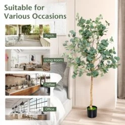 Costway 5.5FT Artificial Tree Fake Eucalyptus Tree For Living Room Office Home Decor -Costway Sales Store GUEST 61b27ecc 1437 4801 8a83 615b9a224855