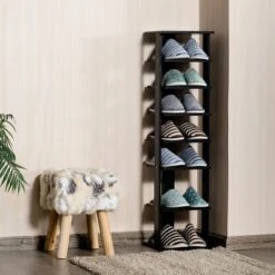 Costway Wooden Shoes Storage Stand 7 Tiers Shoe Rack Organizer Multi-shoe Rack Shoebox Black -Costway Sales Store GUEST 62bbde3a 6e3c 47e7 97eb 99b948b6a8bb