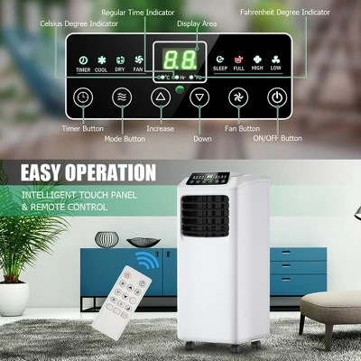 Costway 5500 BTU (9000 BTU ASHRAE) 3-in-1 Portable Air Conditioner W/Built-in Dehumidifier And Window Kit 5 Costway 5500 BTU (9000 BTU ASHRAE) 3-in-1 Portable Air Conditioner W/Built-in Dehumidifier And Window Kit - Image 5