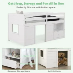 Costway Twin Size Low Loft Bed With Storage Drawer Activity Center Solid Wood Bed Frame 14 Costway Twin Size Low Loft Bed With Storage Drawer Activity Center Solid Wood Bed Frame -Costway Sales Store GUEST 641cc655 85eb 413b 852e 527584b15ab3