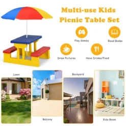 Costway Kids Picnic Table Set W/Removable Umbrella Indoor Outdoor Garden Patio 11 Costway Kids Picnic Table Set W/Removable Umbrella Indoor Outdoor Garden Patio -Costway Sales Store GUEST 67260cd6 805b 40d6 8820 4ead705fdc5c