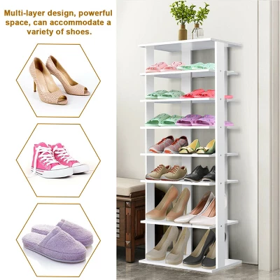 Costway Patented Wooden Shoes Storage Stand 7 Tiers Big Shoe Rack Organizer Multi-Shoe Rack 5 Costway Patented Wooden Shoes Storage Stand 7 Tiers Big Shoe Rack Organizer Multi-Shoe Rack - Image 5