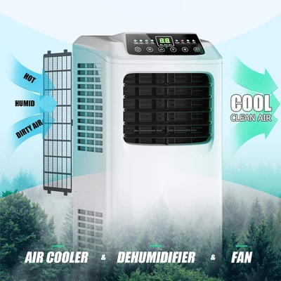 Costway 5500 BTU (9000 BTU ASHRAE) 3-in-1 Portable Air Conditioner W/Built-in Dehumidifier And Window Kit 8 Costway 5500 BTU (9000 BTU ASHRAE) 3-in-1 Portable Air Conditioner W/Built-in Dehumidifier And Window Kit - Image 8