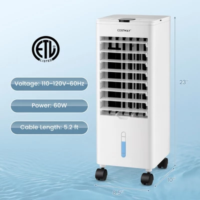 Costway Evaporative Air Cooler Fan Portable Oscillating Swamp With 3 Speeds Modes Remote 9 Costway Evaporative Air Cooler Fan Portable Oscillating Swamp With 3 Speeds Modes Remote - Image 9