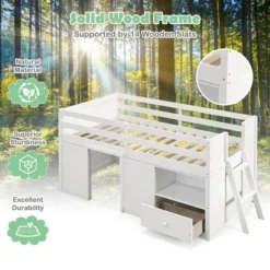 Costway Twin Size Low Loft Bed With Storage Drawer Activity Center Solid Wood Bed Frame 13 Costway Twin Size Low Loft Bed With Storage Drawer Activity Center Solid Wood Bed Frame -Costway Sales Store GUEST 70b3513c fc76 43d3 9bdd 119b309d0fdc