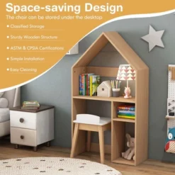 Costway Kids House-Shaped Table & Chair Set Wooden Toy Organizer Cabinet With Blackboard Grey/White 14 Costway Kids House-Shaped Table & Chair Set Wooden Toy Organizer Cabinet With Blackboard Grey/White -Costway Sales Store GUEST 72219e0d d790 435c 8c1d b15e1f351dcb