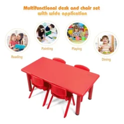 Costway Kids Plastic Rectangular Learn And Play Table Playroom Kindergarten Home Red -Costway Sales Store GUEST 72f3058c 5824 46ca acf0 39391ff79162