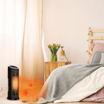 Costway Portable Oscillating PTC Ceramic Space Heater 1500W LED 12H Timer Remote Control 2 Costway Portable Oscillating PTC Ceramic Space Heater 1500W LED 12H Timer Remote Control - Image 2