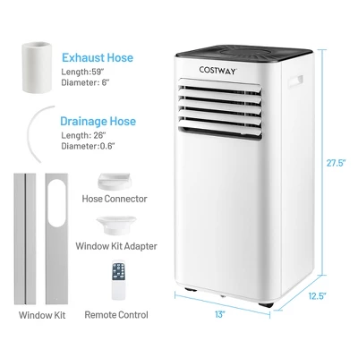 Costway Portable Air Conditioner 7000 BTU (10000 BTU ASHRAE) Evaporative Air Cooler Dehumidifier 2 Costway Portable Air Conditioner 7000 BTU (10000 BTU ASHRAE) Evaporative Air Cooler Dehumidifier - Image 2