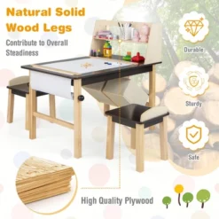 Costway Kids Art Table & Chairs Set Wooden Drawing Desk With Paper Roll Storage Shelf Bins -Costway Sales Store GUEST 7c951044 ed56 4cd8 8798 beab90c68923